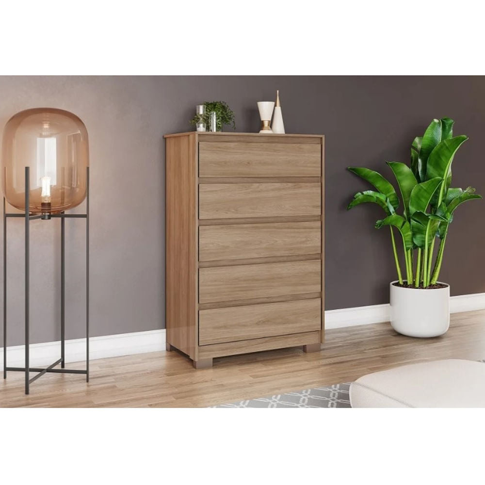 Cômoda Henn D738-198 Andria com 5 Gavetas - Jequitiba